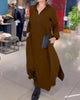 Load image into Gallery viewer, Bordauxs | Loose long dress with lapel with side split
