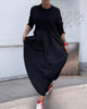 Load image into Gallery viewer, Longlinecasual ™ - long black A -line dress