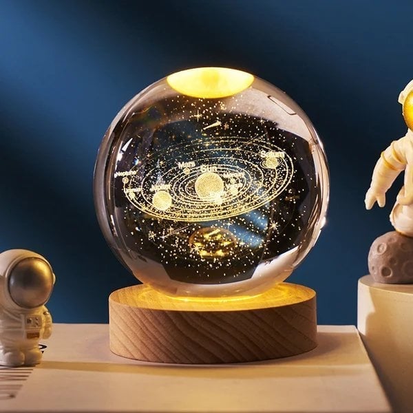 Super Crystal Ball - 3D solar system Crystal ball with LED light